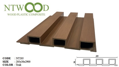 Lam Sóng Gỗ Nhựa NTWOOD NT205 Teak