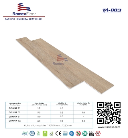 Sàn nhựa Romex Floor TA003