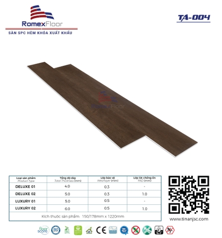 Sàn nhựa Romex Floor TA004