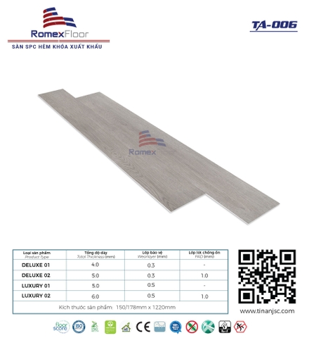 Sàn nhựa Romex Floor TA006