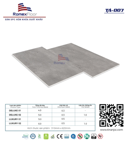 Sàn nhựa Romex Floor TA007