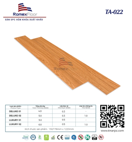 Sàn nhựa Romex Floor TA022