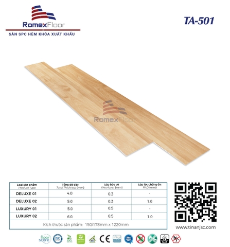 Sàn nhựa Romex Floor TA501