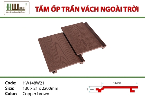 Tấm Ốp Gỗ Nhựa HWOOD HW148W21 Copper Brown