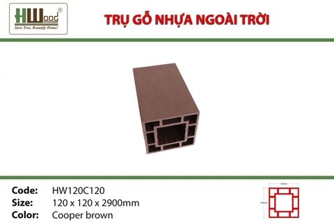 Trụ Cột Pergola HWOOD HW120C120 Copper Brown