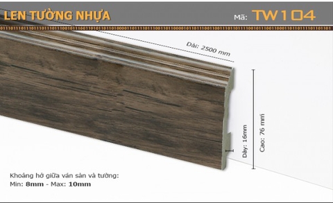 Len chân tường nhựa TW104