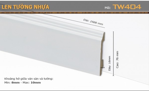 Len chân tường nhựa TW404