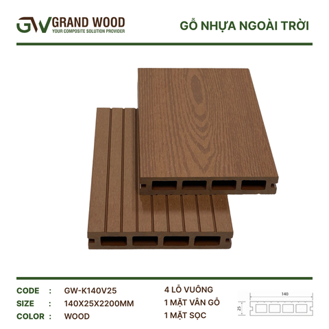 Sàn Gỗ Nhựa GW-K140V25 Wood