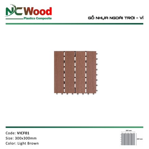 Vỉ gỗ nhựa ngoài trời NCwood VICF01