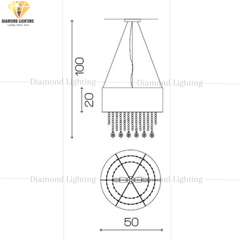 ĐÈN THẢ TRẦN PHA LÊ HIỆN ĐẠI - DTHD 1386/CH2