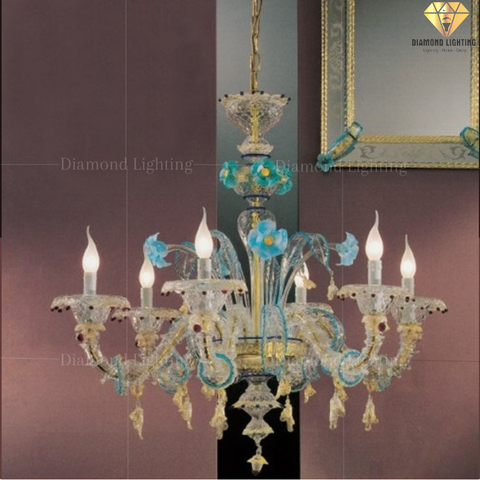 DIAMOND LIGHTING ĐÈN CHÙM THUỶ TINH CỔ ĐIỂN VÀNG TRẮNG - DC 521