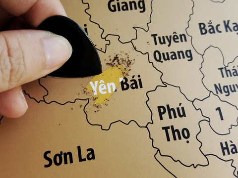 Bản Đồ Cào Việt Nam Phiên Bản XANH HOÀNG KIM – Vietnam Scratch Map ROYAL BLUE Edition