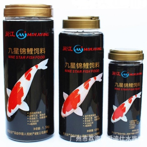 THỨC ĂN CÁ KOI, CÁ CHÉP MINJIANG, THỨC ĂN DINH DƯỠNG CHO CÁC LOẠI CÁ LỚN ( LỌ 300G-1,5KG)