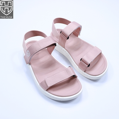 Sandals Nữ 2 Quai Ngang Màu Hồng Đế Trắng - TH11