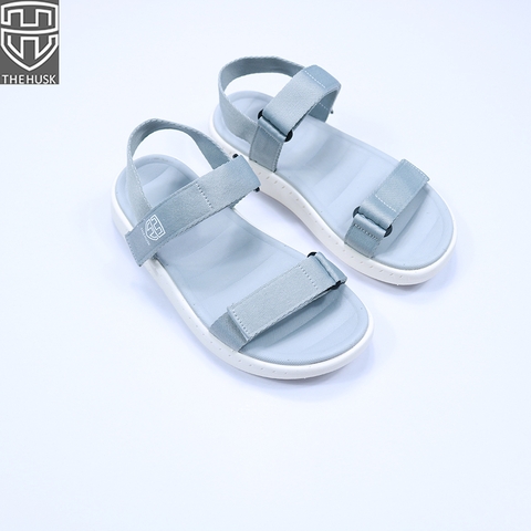 Sandals Nữ 2 Quai Ngang Màu Xám Đế Trắng - TH10