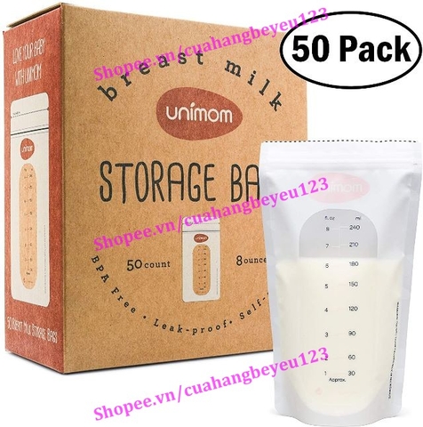Hộp 50 túi trữ sữa mẹ cao cấp 250ml Unimom UM870503 - Hàn Quốc