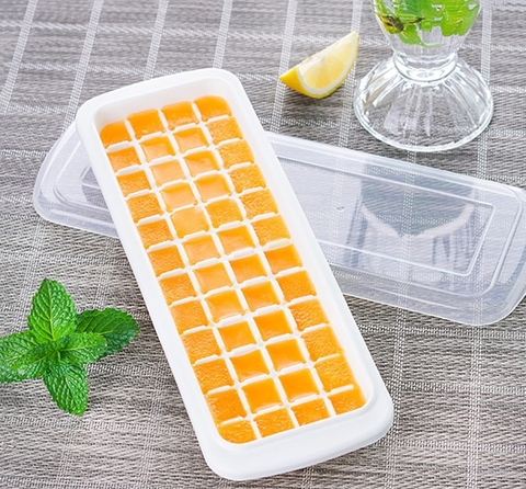 Khay đá 48 viên có nắp đậy / trữ thức ăn dặm cho bé Inomata - Ice Tray - Made in Japan - Nhật KBN 503262