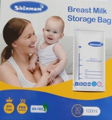 Hộp 30 túi trữ sữa mẹ 100ml không BPA Shinmom