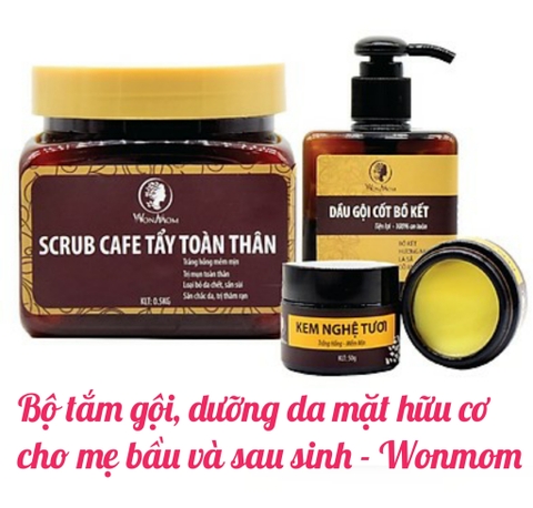 Bộ tắm gội , dưỡng da mặt hữu cơ cho mẹ bầu và sau sinh Wonmom - Việt Nam