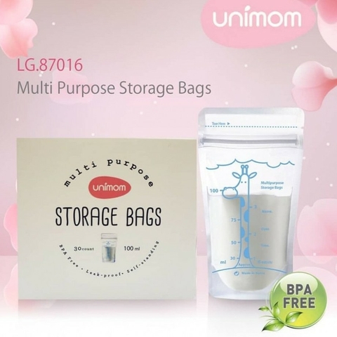 Hộp 30 Túi trữ sữa Mẹ đa năng 100ml Unimom không có BPA - Hàn Quốc