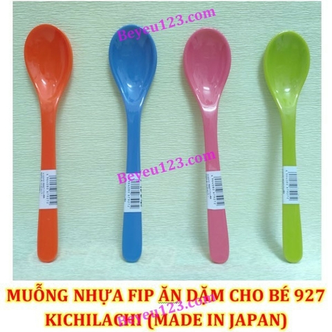 Thìa 927- Muỗng nhựa Fip ăn dặm, cơm cho Bé Kichilachi -Made in Japan (Size Trung)