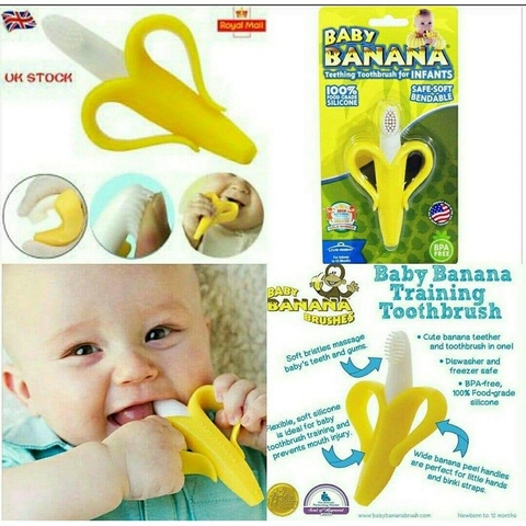 Gặm nướu chuối matxa silicone mềm an toàn cho bé Baby Banana - Mỹ