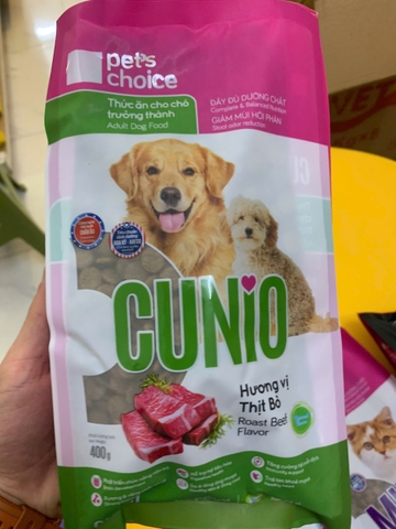 Thức ăn cho chó lớn CUNIO adult vị thịt bò 400g