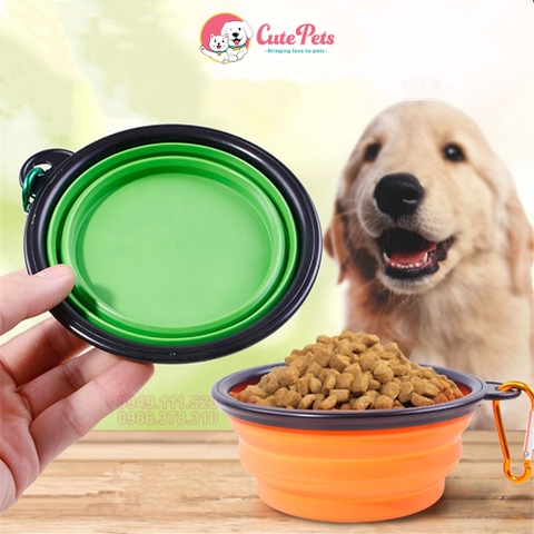 Bát du lịch size 12cm có móc khóa Dành cho chó - CutePets