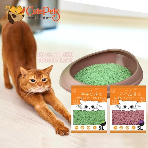 Cát đậu phụ Acro Pet 5L Cát vệ sinh mèo Hàn Quốc - CutePets