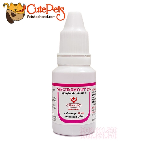 Đặc trị tiêu chảy Spectinomycin 5% 10ml dạng siro ngọt - CutePets