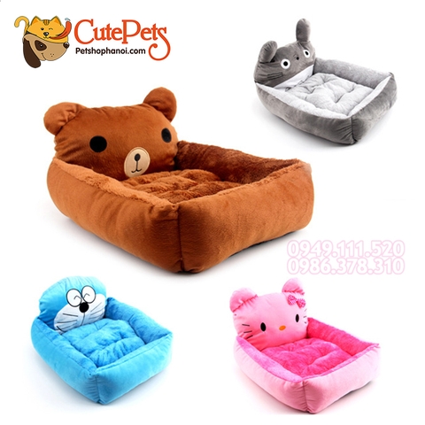 Đệm thú Hồng Kitty - Nệm chữ nhật 2 lớp - CutePets