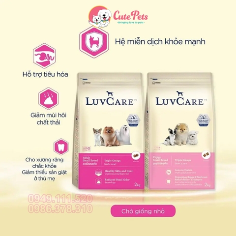 Hạt cho chó LuvCare Puppy Small 500g Dưỡng lông & Da - Cutepets