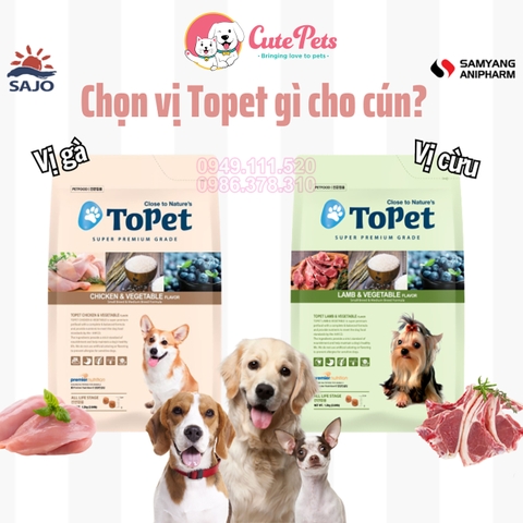 Hạt cho chó ToPet 1kg Hạt Hàn Quốc cho chó mọi lứa tuổi - Cutepets