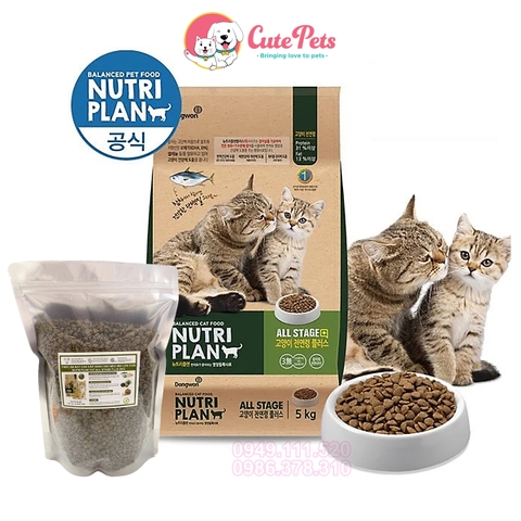 Hạt cho mèo NUTRI PLAN Thức ăn cho mèo Hàn Quốc - Cutepets