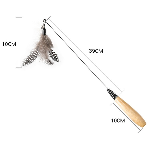 Đồ chơi mèo - gậy vờn mèo gắn lông 49cm - Cutepets
