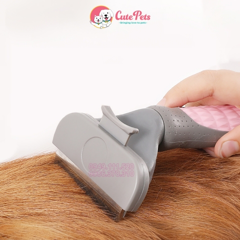 Lược chải lông rụng Cleanpets cho lông ngắn có nút bấm - CutePets