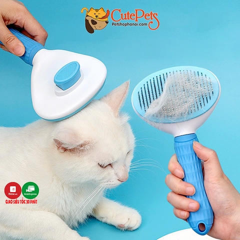 Lược chải lấy lông rụng có nút bấm cho chó mèo - CutePets