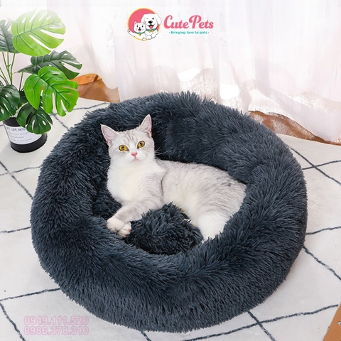 Ổ đệm lông tròn dày dành cho chó mèo và chó nhỏ - Cutepets