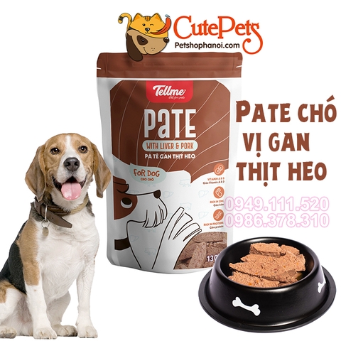 Pate cho chó Tellme 130g Gan thịt heo - Cutepets