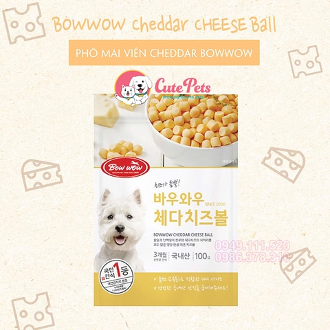 Phô mai viên cho chó Bow wow 100g Hỗ trợ tiêu hóa, bổ xung canxi - Cutepets