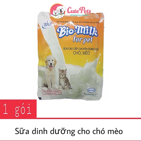 Sữa cho chó mèo BIO MILK - sữa bột gói 100g