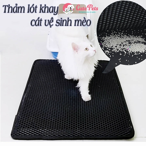 Thảm lót khay cát vệ sinh 40x50cm cho mèo chống bắn cát - CutePets