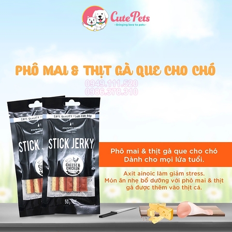 Thịt que cho chó Stick Jerky Bow wow đồ ăn vặt - Cutepets