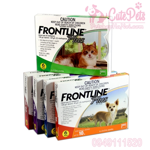 [1 Tuýp] Thuốc nhỏ gáy trị ve rận Frontline Plus cho chó mèo - Cutepets