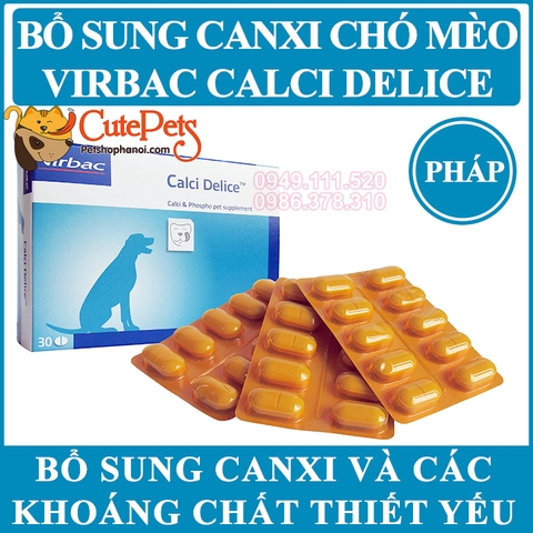 Thuốc bổ xung Canxi và khoáng chất Virbac Calci Delice cho thú cưng - CutePets