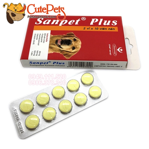 Thuốc tẩy giun sán Sanpet dành cho chó mèo