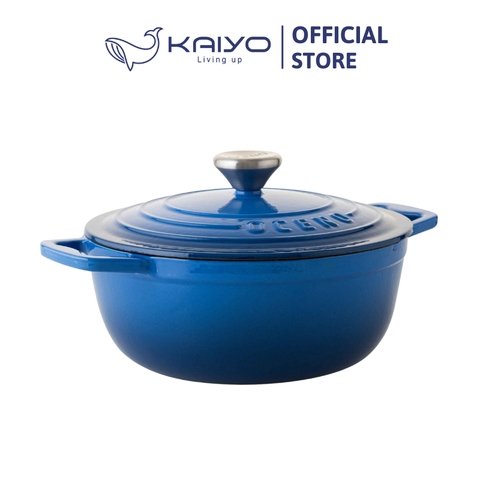 Nồi gang thành cao Oceno màu xanh blue 20cm