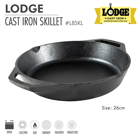 Chảo Gang Đúc Lodge 26cm Hình Tròn L8SKL