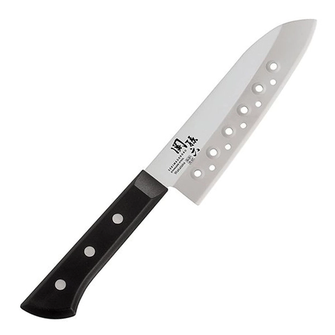 Dao Nhật Seki Magoroku Wakatake AB-5419, Dao Santoku Hollow 16.5cm