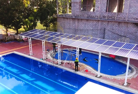 Hệ thống điện mặt trời hòa lưới 10 kWp cho hệ thống nhà chờ hồ bơi Tri Tôn tại An Giang